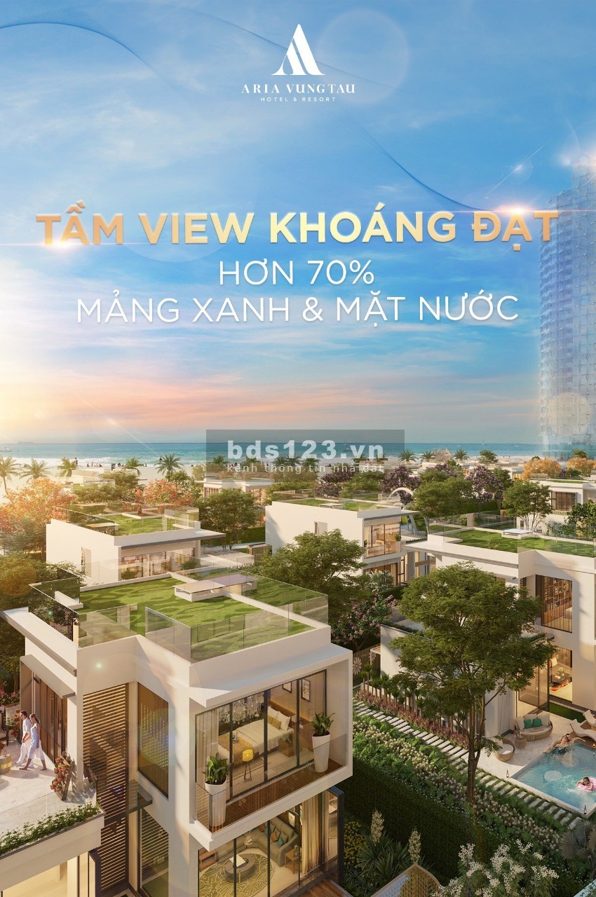Căn hộ nghĩ dưỡng cao cấp View trực diện biển Aria Vũng Tàu 2PN 91m2 ưu đãi tặng vàng