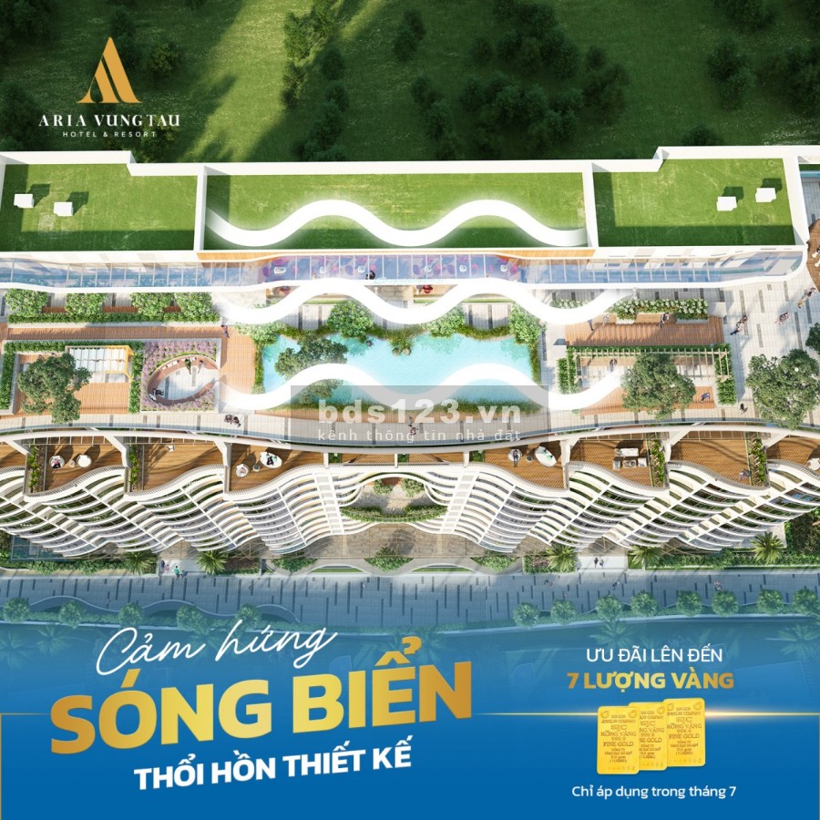 Căn hộ nghĩ dưỡng cao cấp View trực diện biển Aria Vũng Tàu 2PN 91m2 ưu đãi tặng vàng