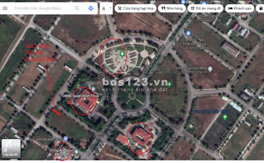 Bán đất ngay trung tâm HC quận Bình Thủy, kế bên quảng trường công viên, đường cây xanh 25m