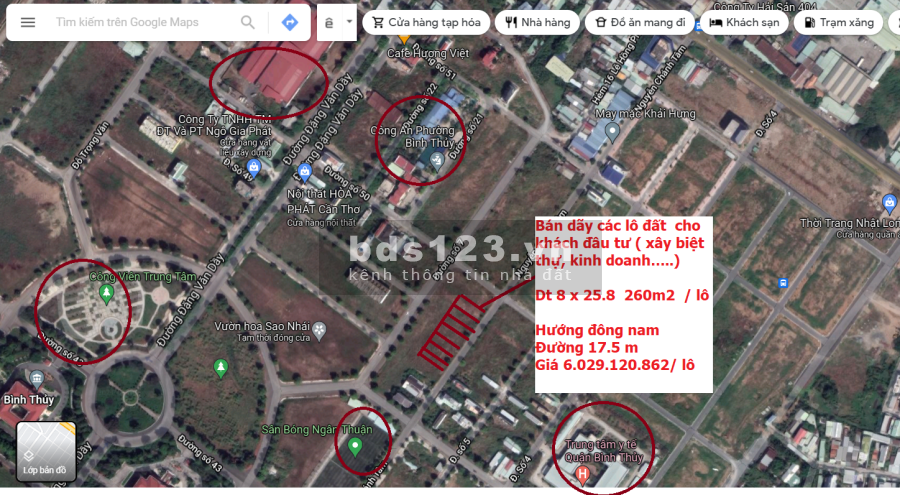 Bán lô đất xây biệt thự, mua đầu tư gần công viên quảng trường trung tâm quận Bình Thủy