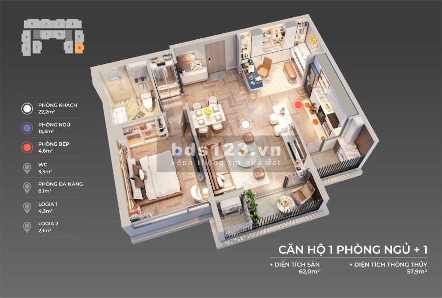 Ra Mắt 2 Căn 1PN+1 Siêu Hiếm Tại Tầng 20-21 Đẹp Nhất chung cư The Sang Residence