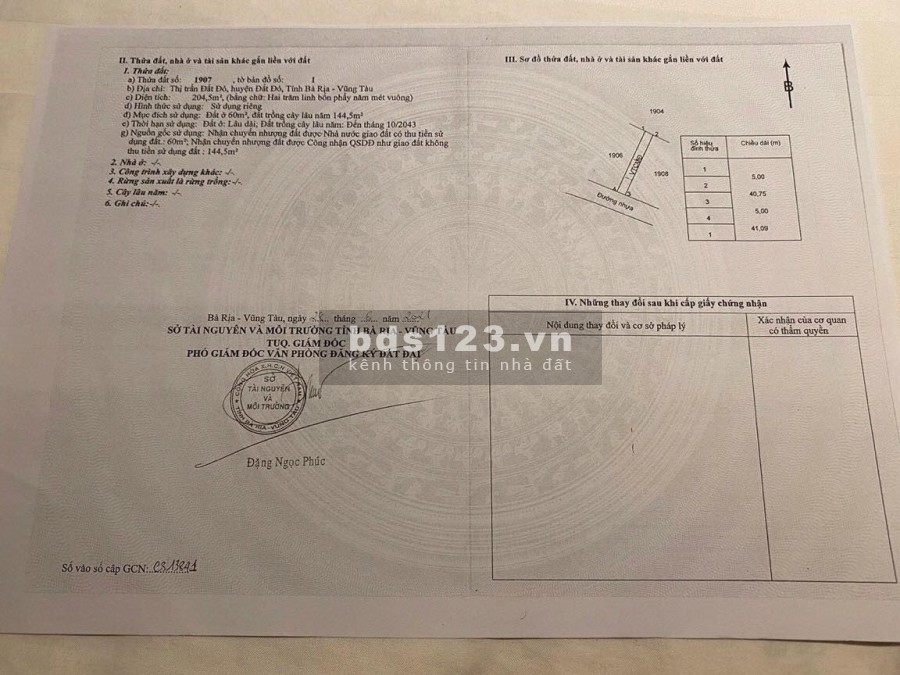 Chính chủ kẹt tiền, cần bán nền đất 2 mặt tiền nhà nước ngay trung tâm Đất Đỏ, Bà rịa chỉ với 750tr