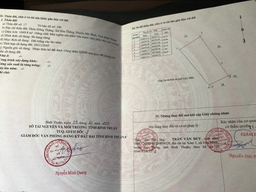 Sang nhượng miếng đát cách biển 2 km Bình Thuận, pháp lý đầy đủ chính chủ, giá tốt đầu tư