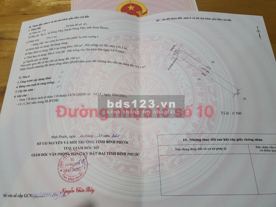 Đất nền Đồng Phú diện tích sử dụng 250m2 giá 400 triệu tiện ích đầy đủ, khu dân cư đông đúc