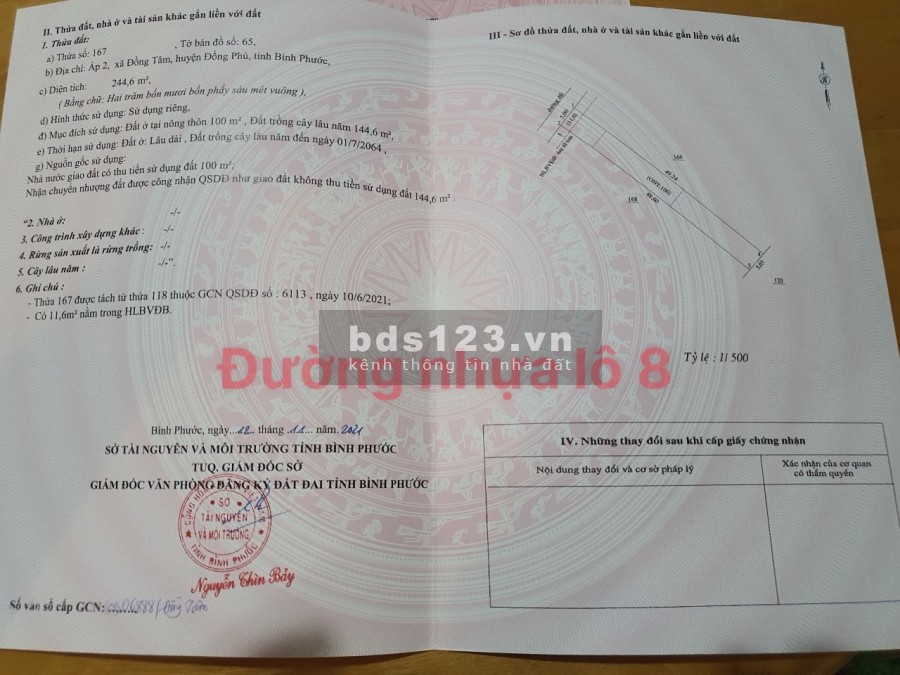 Đất nền Đồng Phú diện tích sử dụng 250m2 giá 400 triệu tiện ích đầy đủ, khu dân cư đông đúc