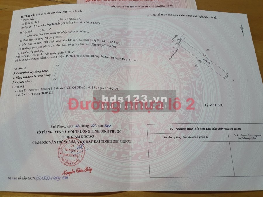 Đất nền Đồng Phú diện tích sử dụng 250m2 giá 400 triệu tiện ích đầy đủ, khu dân cư đông đúc