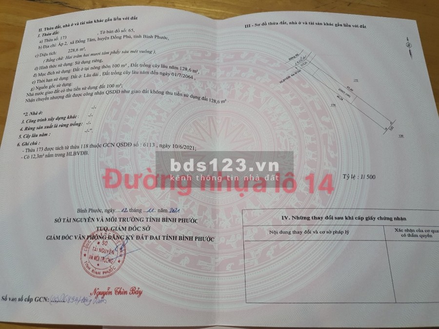 Đất nền Đồng Phú diện tích sử dụng 250m2 giá 400 triệu tiện ích đầy đủ, khu dân cư đông đúc