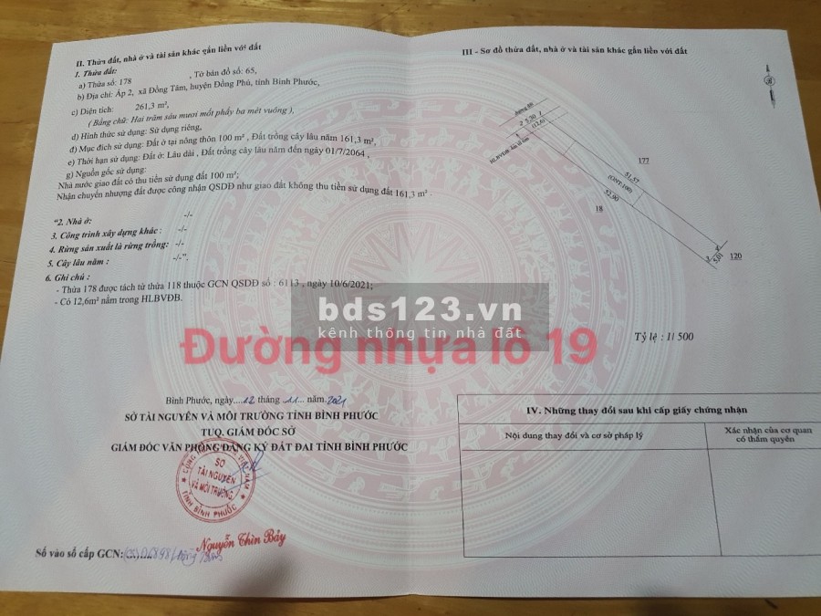 Đất nền Đồng Phú diện tích sử dụng 250m2 giá 400 triệu tiện ích đầy đủ, khu dân cư đông đúc