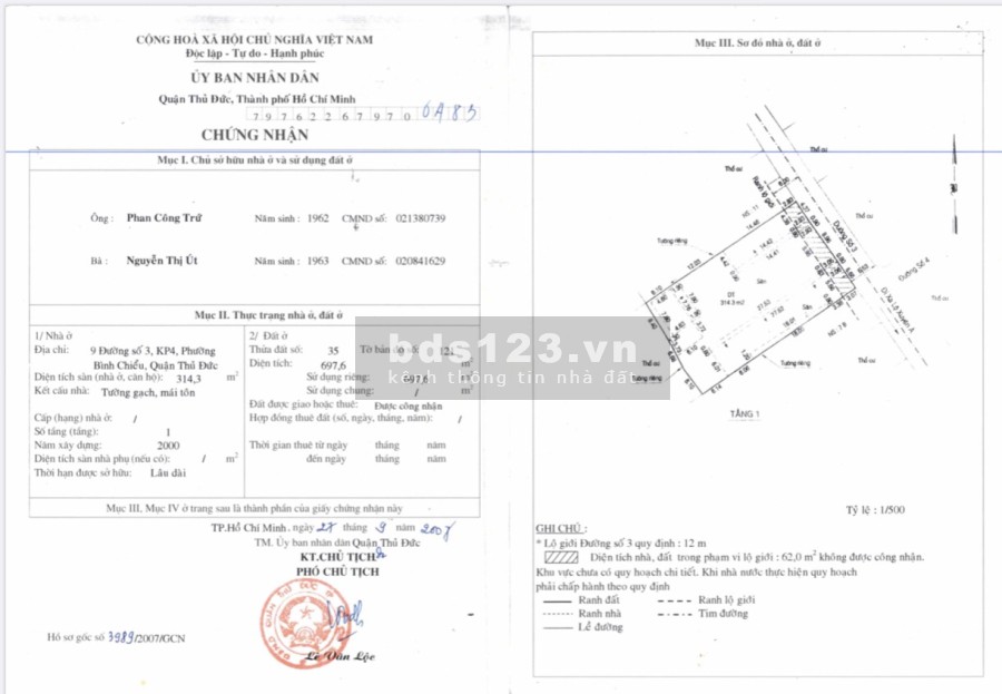 Bán đất Phường Bình Chiểu, thành phố Thủ Đức giá bán 30 tủ, vị trí đắc địa, khu dân cư