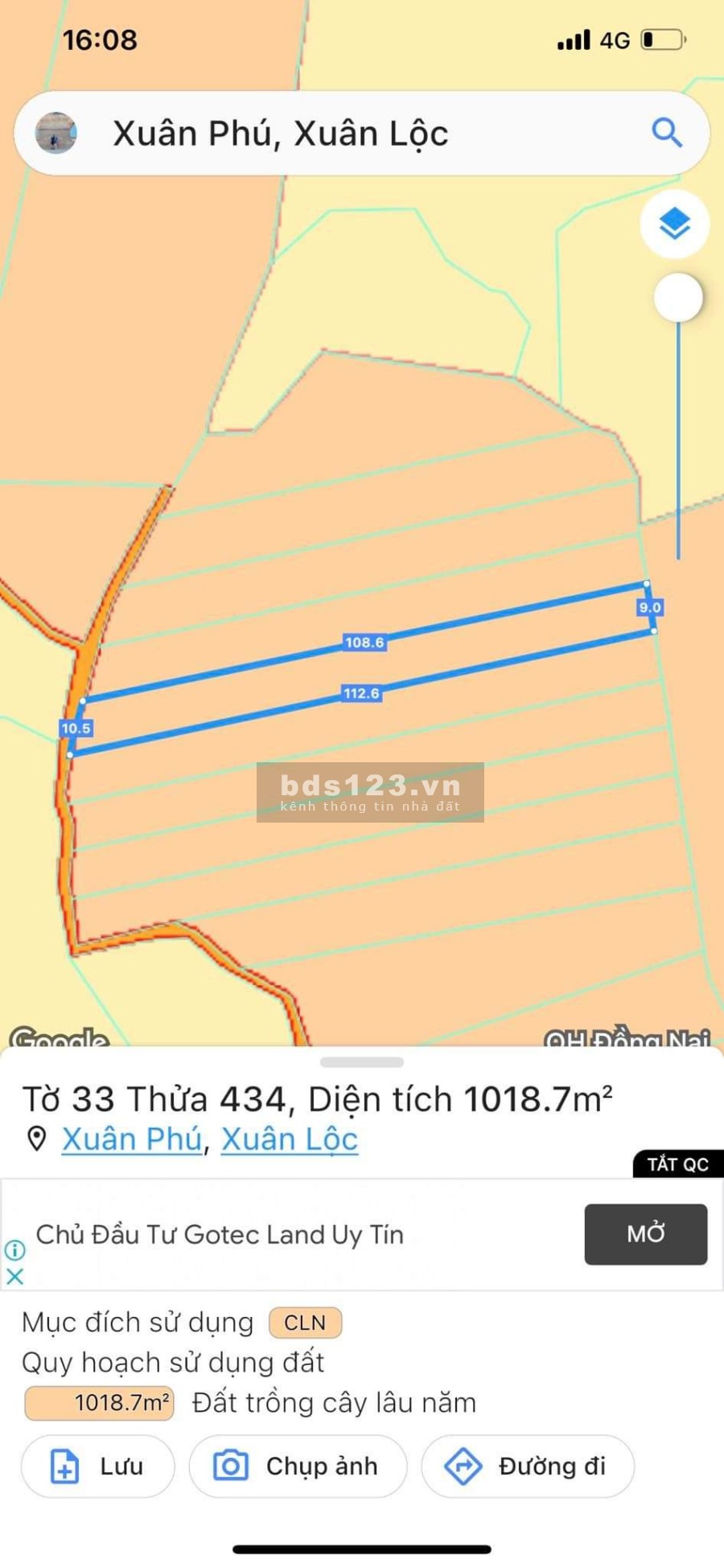 Chính chủ cần bán 1 sào đất siêu đẹp ở Xuân Phú, Xuân Lộc Đồng Nai, sổ hồng riêng 580 triệu