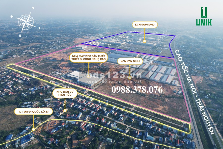 Đất vàng shophouse đối diện Khu công nghiệp, nằm trong lõi trung tâm cụng KCN lớn nhất Thái Nguyên