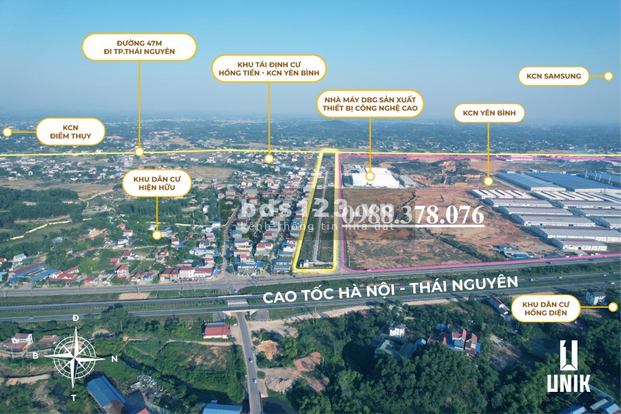 Đất vàng shophouse đối diện Khu công nghiệp, nằm trong lõi trung tâm cụng KCN lớn nhất Thái Nguyên