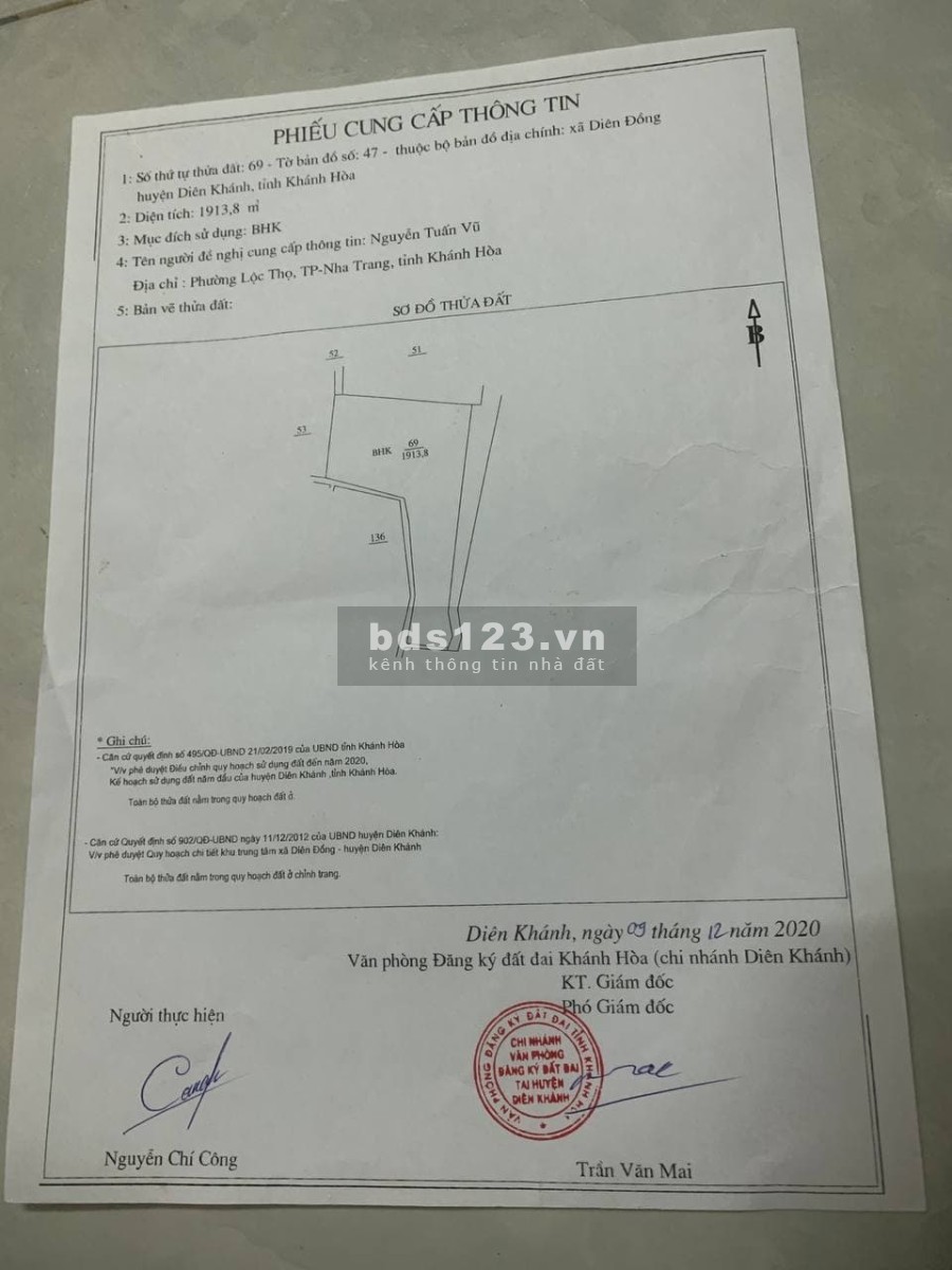 Bán đất trung tâm xã DIÊN ĐỒNG quy hoạch full thổ cư diện…