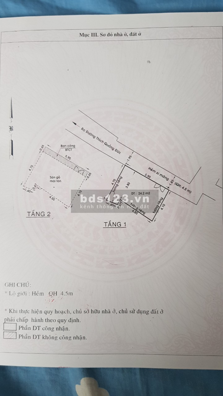 Chính chủ cần bán căn nhà 1 trệt 1 lầu hẻm 2m, sổ hồng chính chủ giá tốt thương lượng