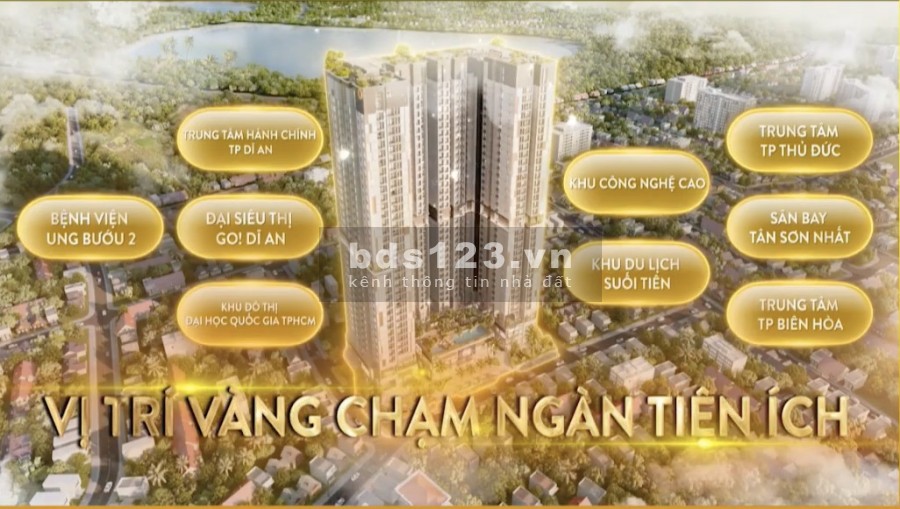 Bán căn hộ Dĩ An Bình Dương giá tốt tiện đầu tư 35 triệu/m2, tiện ích đầy đủ, sổ sẵn bàn giao ngay