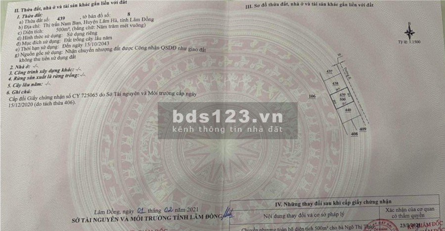 chủ nhà cần bán gấp lô đất tại thị trấn Nam Ban cam kết giá rẻ