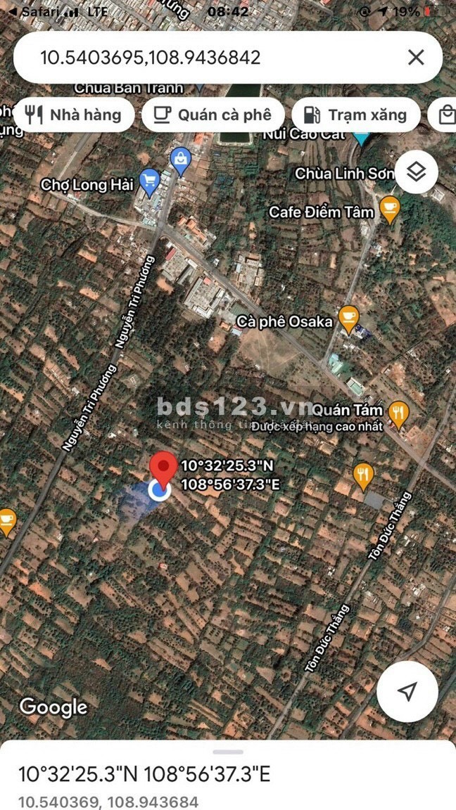 Lô đất đảo Phú Quý view nhìn thẳng ra biển diện tích 2106.9m2, giá bán chỉ 580 nghìn/m2