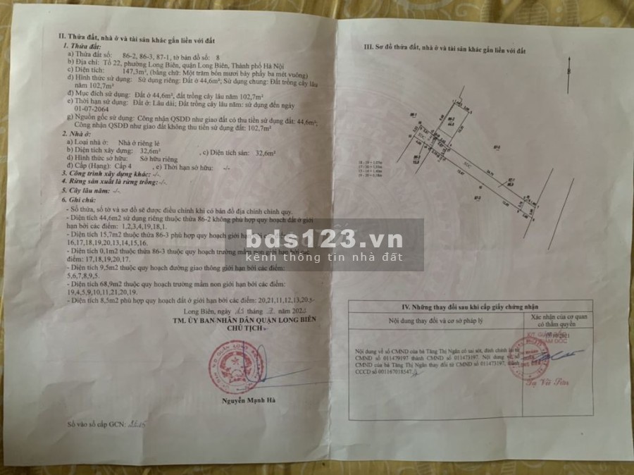 Cần bán đất ở tổ 9. Thạch bàn,Long Biên, Hà Nội liên hệ 0987846910 giá bán 5.29 tỷ