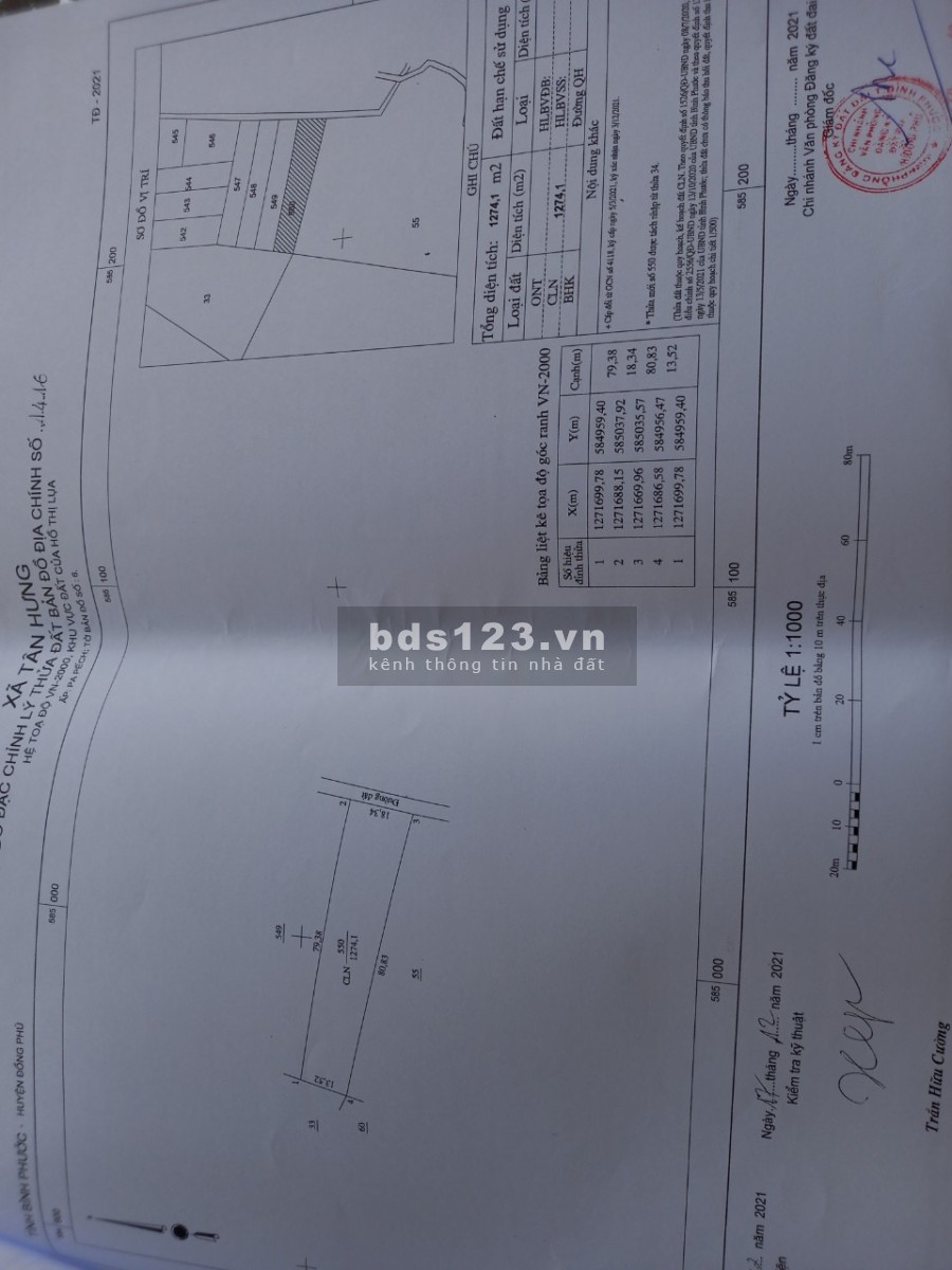 Bán lô đất sào tại Tân Hưng, Đồng Phú, Bình Phước giá tốt đầu tư sinh lời