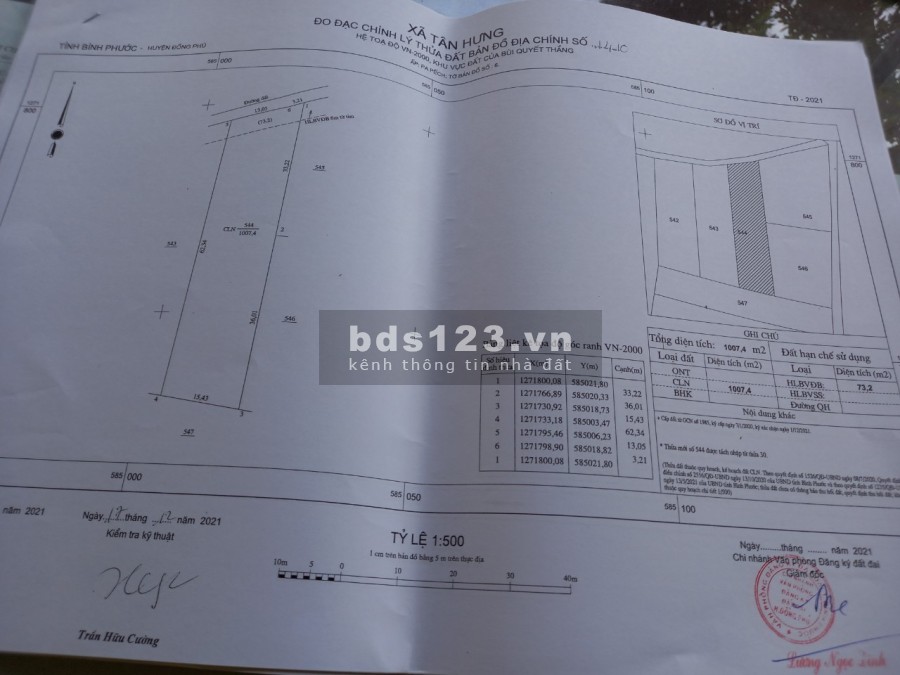 Bán lô đất sào tại Tân Hưng, Đồng Phú, Bình Phước giá tốt đầu tư sinh lời