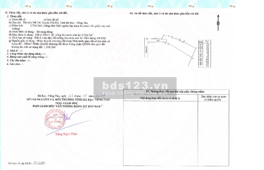 Thua banh, chính chủ cần ra gấp lô biệt thự sát trung tâm hành chính Đất Đỏ chỉ 2tr5x/m2