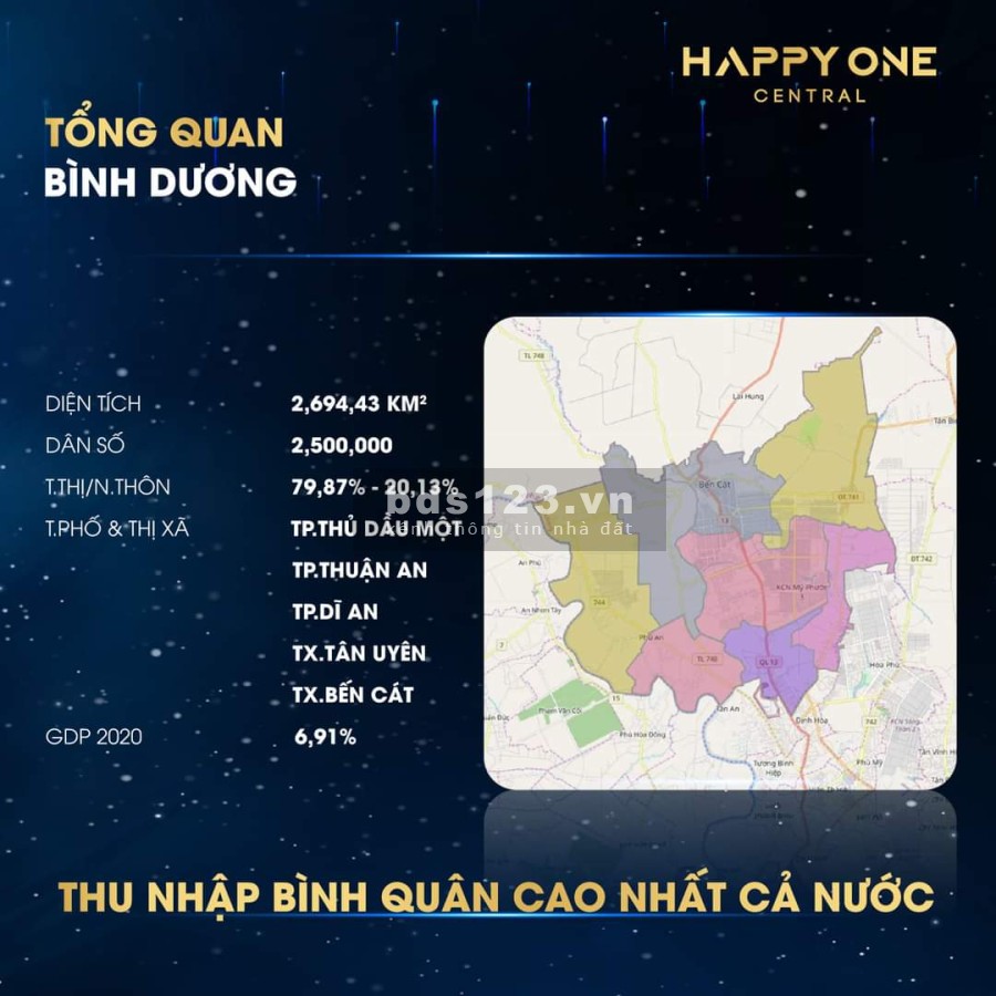 Căn hộ Smarthome chung cư Happy One Central tầng cao, kiến trúc nhà đẹp, giá tốt