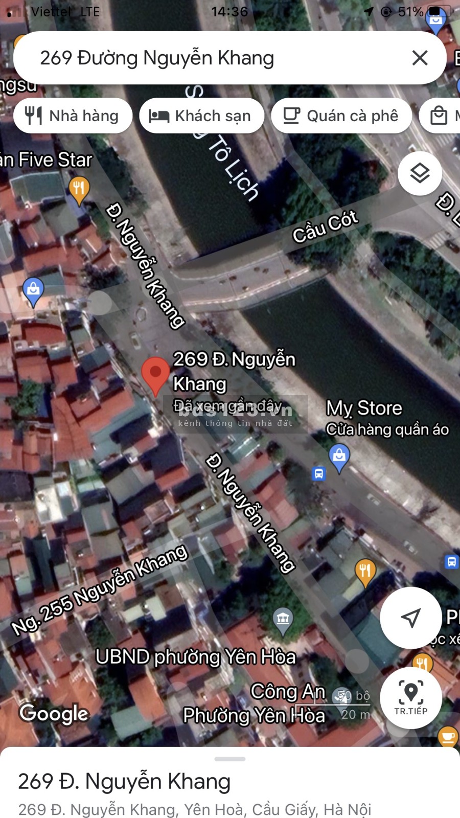 Chính chủ bán lô đất mặt đường Nguyễn Khang khu dân cư hiện hữu, đường vào lớn