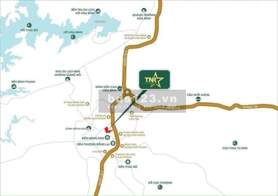 Vị trí vàng đắt giá của TNR STRARS CAO PHONG , kiểu mẫu đầu tiên của huyện Cao Phong , Hòa Bình