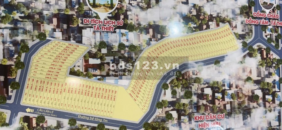 Bán đất dự án Bình Phước Lộc Ninh giá rẻ 250m có 100m thổ cư giá 465tr/nền Ngân Hàng hỗ trợ 50%