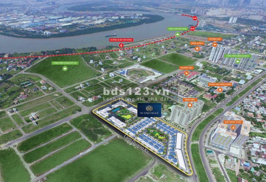 Bán đất biệt thự Mùa Xuân khu Villa Thủ Thiêm, 322m2, 14x23m giá chit 128 tr/m2
