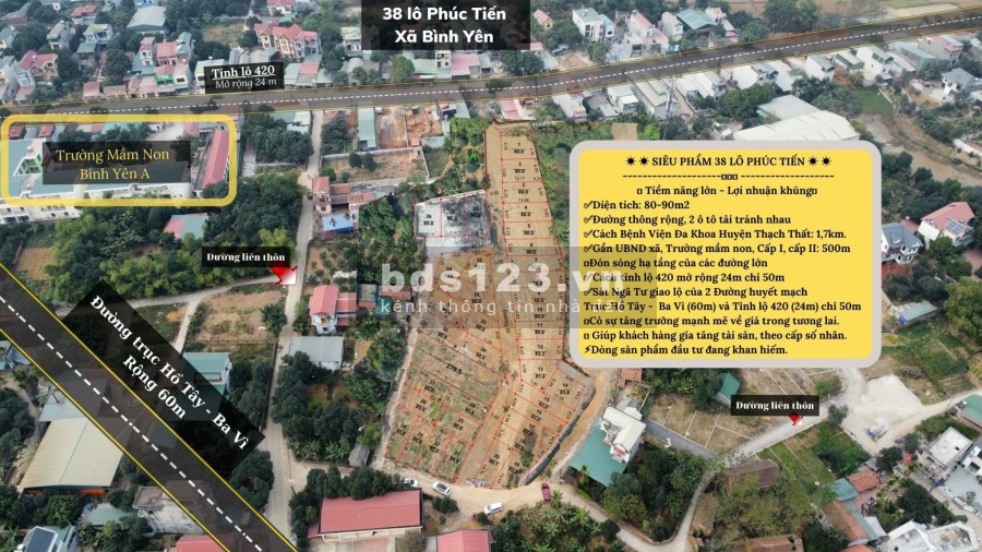 34 lô Phúc Tiến cách cụm công nghiệp 1,5km tiềm năng lớn, lợi nhuận khủng giá tốt