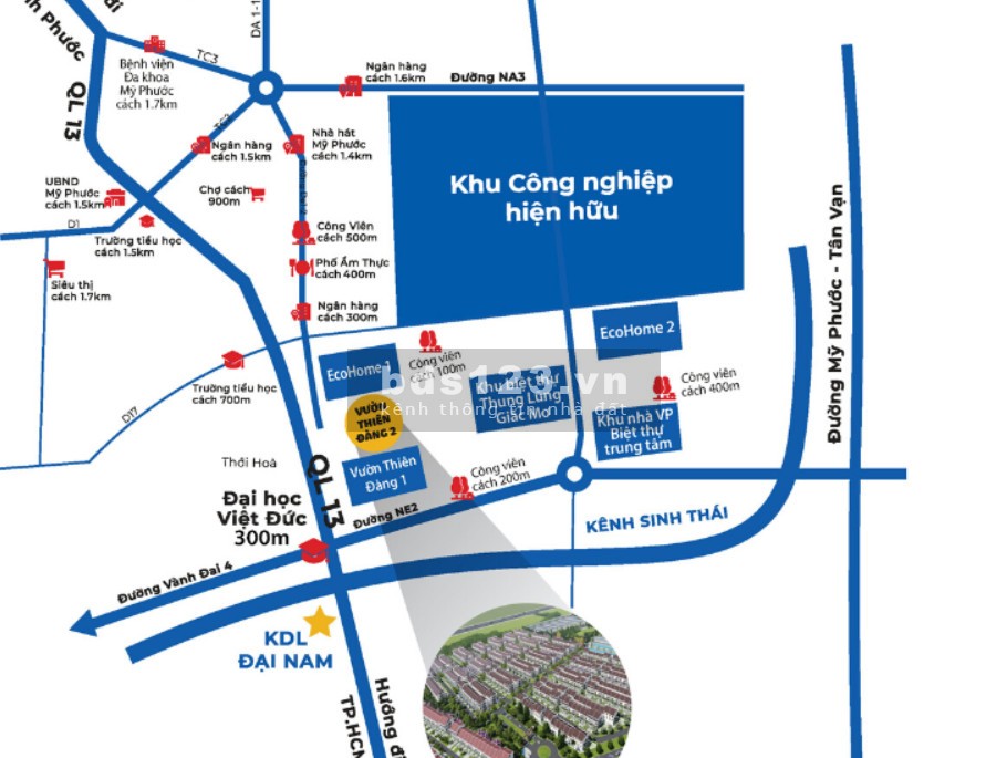 Bán nhà mặt phố tại dự án Ecolakes Mỹ Phước, Bến Cát, Bình Dương diện tích 120m2 giá 3.6tỷ