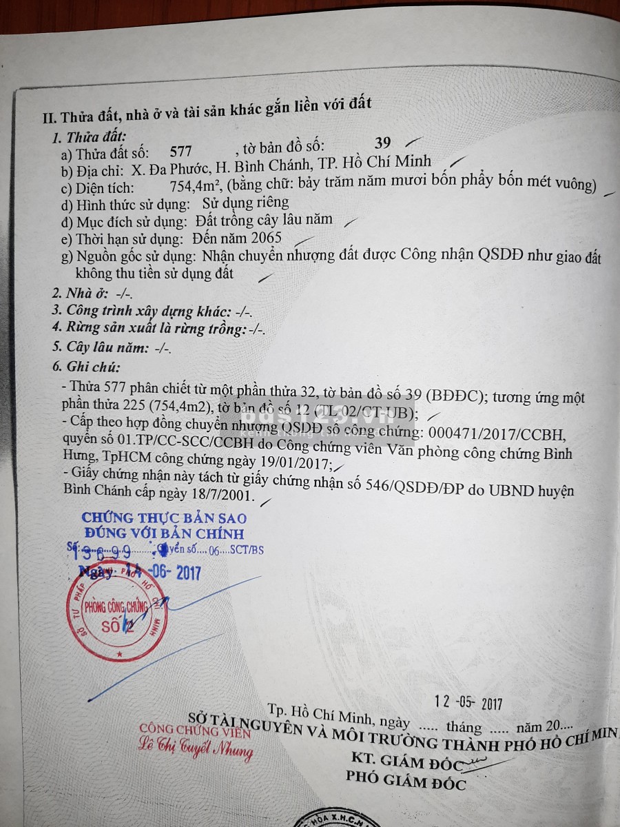 Bán lô đất diện tích 755m2 Đất Mặt tiền đường nhựa 4B – Đa Phước, giá bán 8.7 triệu/m2