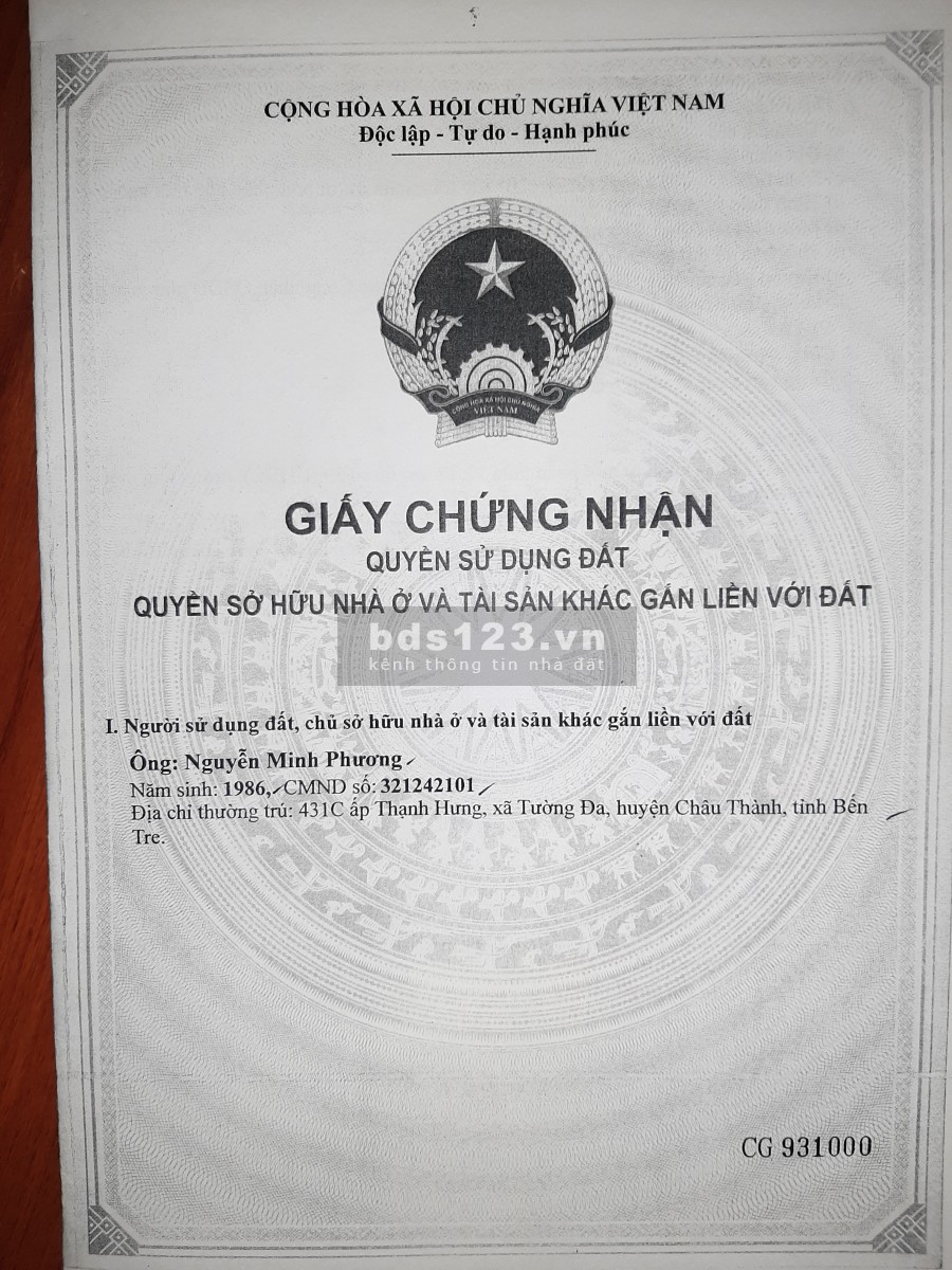 Bán lô đất diện tích 755m2 Đất Mặt tiền đường nhựa 4B – Đa Phước, giá bán 8.7 triệu/m2