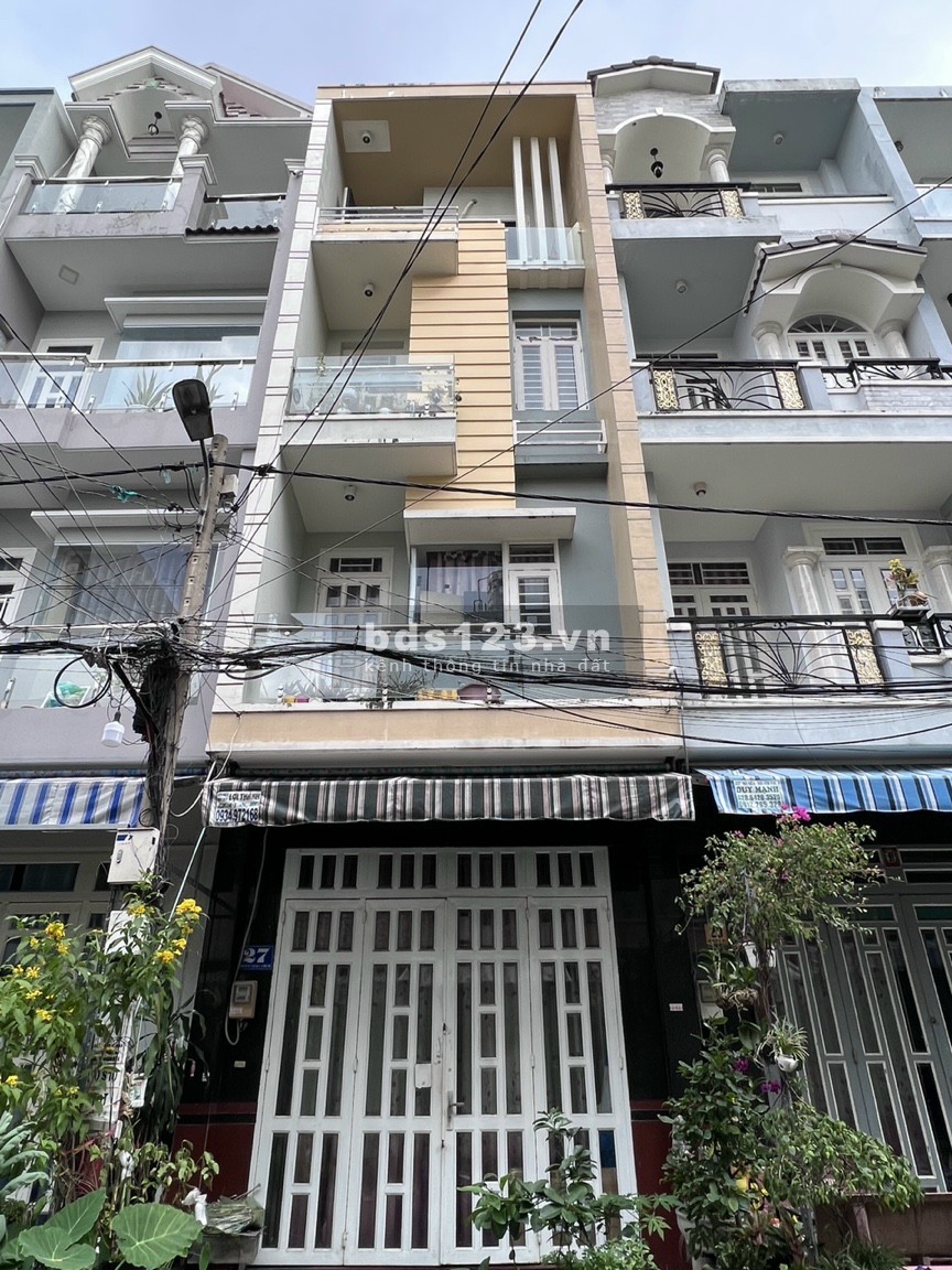 Bán nhà 4 tầng, có 2 mặt tiền trước sau đường rộng 6m phòng lớn, khu dân cư an ninh