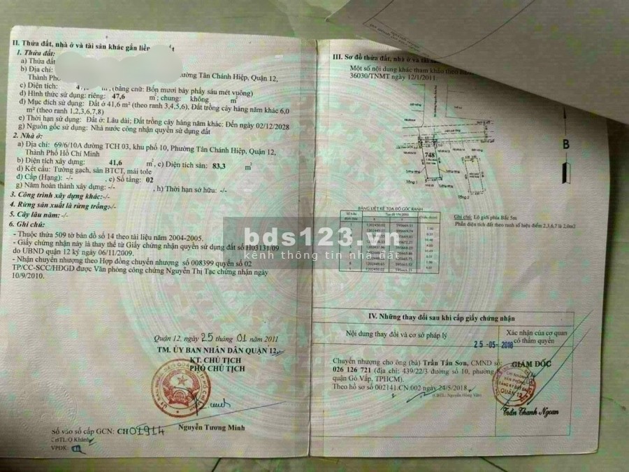 Cần bán nhà phường Tân Chánh Hiệp - Quận 12 giá bán 3.4 tỷ, pháp lý chính chủ, sổ sẵn