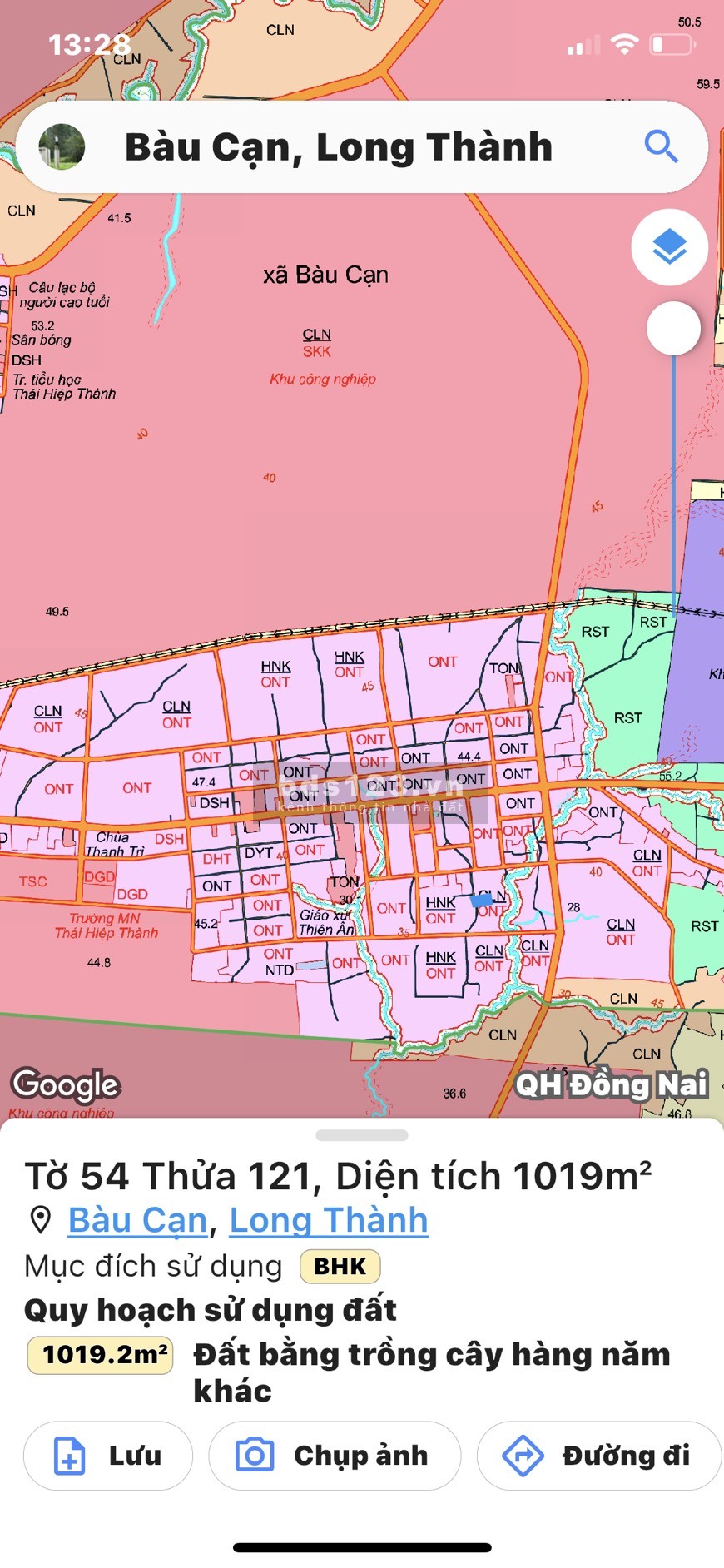 Bán đất ONT đường nhựa siêu vị trí sau lưng UBND xã Bàu Cạn Long Thành giá 3.1 triệu/m2