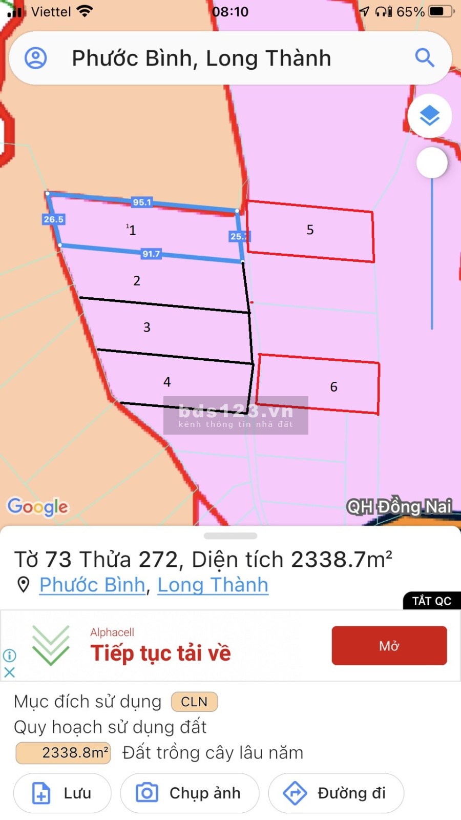 Cần bán lô đất sào Phước Bình có thổ cư, giá ưu đãi cho khách liên hệ 0966653527