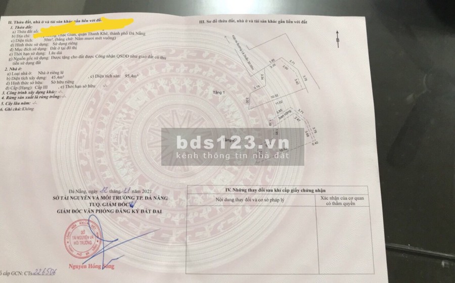 Bán nhà mặt tiền kiệt 3m đường Lê Duẩn tại TP Đà Nẵng sổ đổ đầy đủ, nhà nở hậu