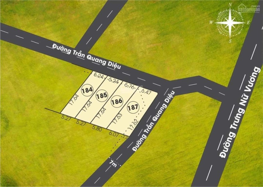 Bán đất F0 mặt tiền Trần Quang Diệu, Phú Bài, diện tích sử dụng 135m2 có sổ hồng