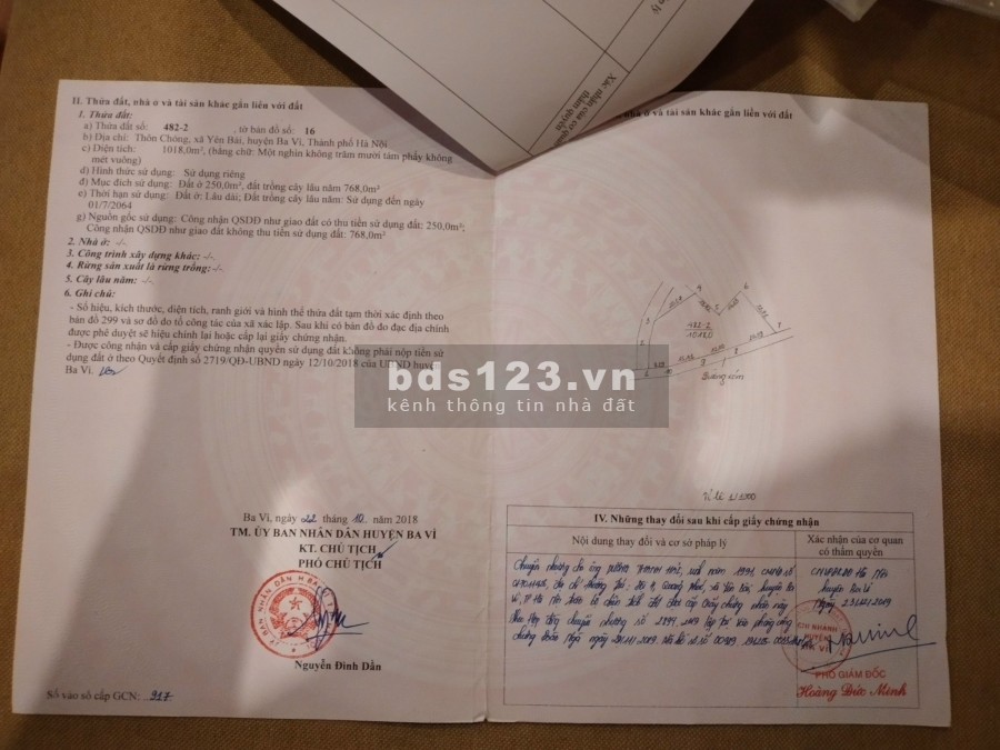 Đất đẹp nghỉ dưỡng tại thôn Chóng, Yên Bài, Ba Vì có đất thổ cư, giá tốt đầu tư, pháp lý chính chủ