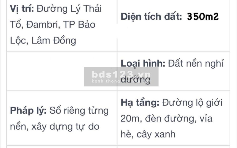 Bán đất nền biệt thự thổ cư thành phố Bảo Lộc liên hệ 0866007247 giá đầu tư sinh lời