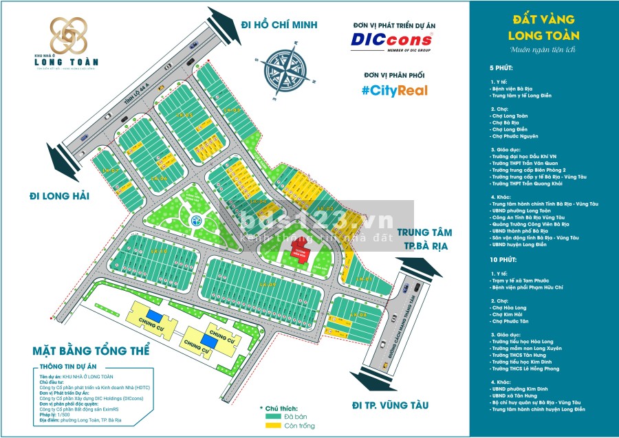 Bán đất nền dự án khu dân cư Long Toàn, đất vàng trung tâm thành phố Bà Rịa, giá tốt