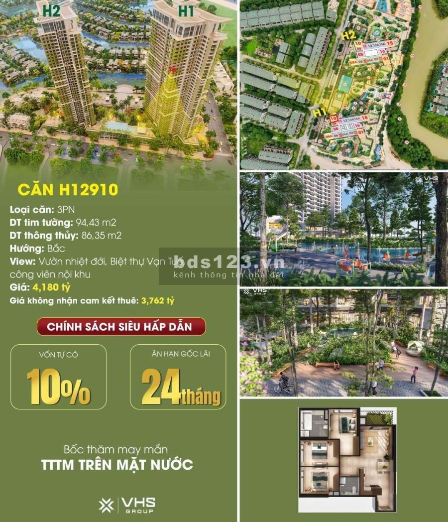 Căn hộ 3PN tầng trung - giá cực tốt KH gửi bán cắt lỗ tiện ích nội khu đẳng cấp, dân trí cao