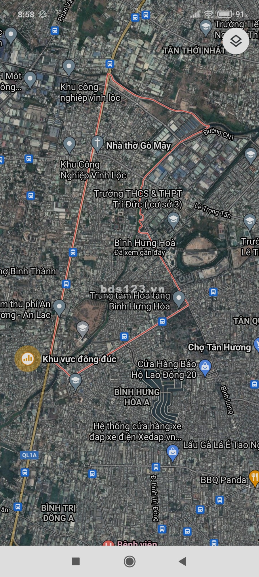 Cho thuê bãi đất trống*5000m2 ngay gần QL 1A, Bình Hưng Hoà, Quận Bình Tân-TP.HCM