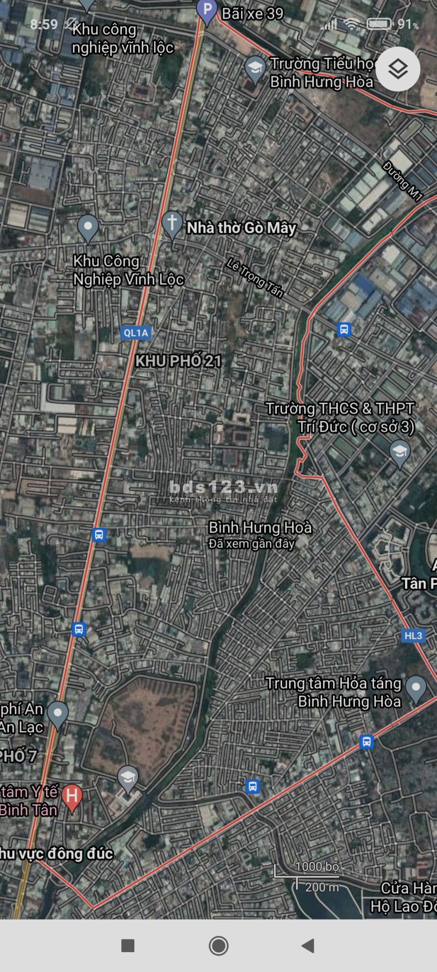 Cho thuê bãi đất trống*5000m2 ngay gần QL 1A, Bình Hưng Hoà, Quận Bình Tân-TP.HCM