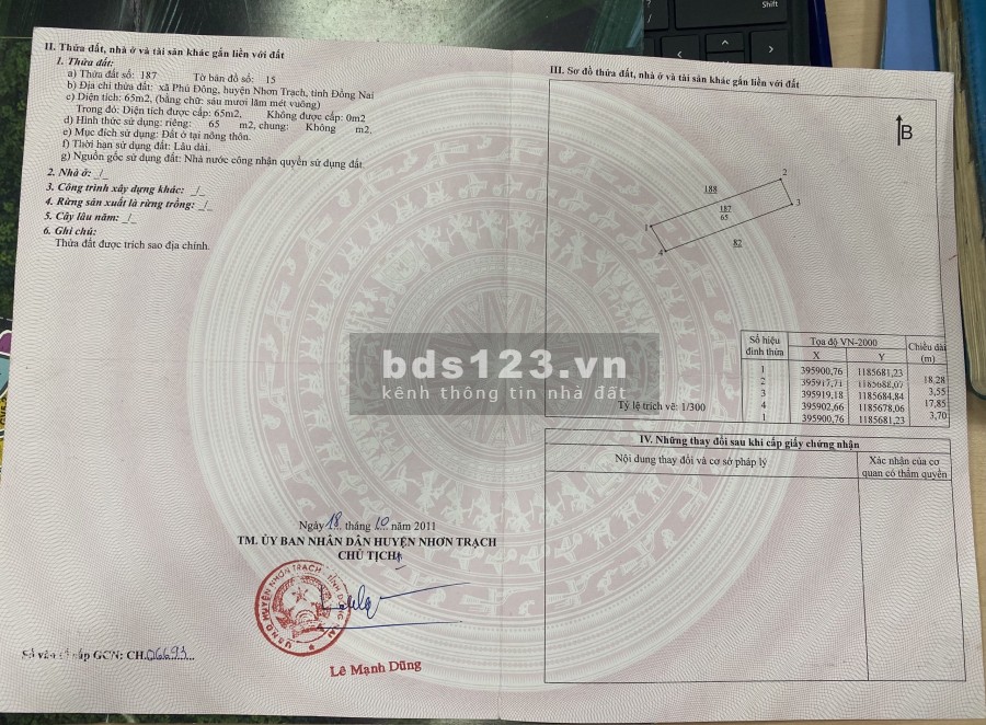 Chính chủ bán đất nền Nhơn Trạch pháp lý đầy đủ, sổ hồng riêng, đủ tiện ích xung quanh