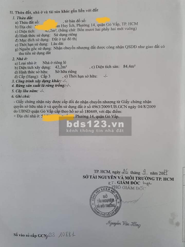 Bán nhà hxh Phan Huy Ích, Cực hiếm 10 phút ra ngã tư Quang Trung, Giá rẻ
