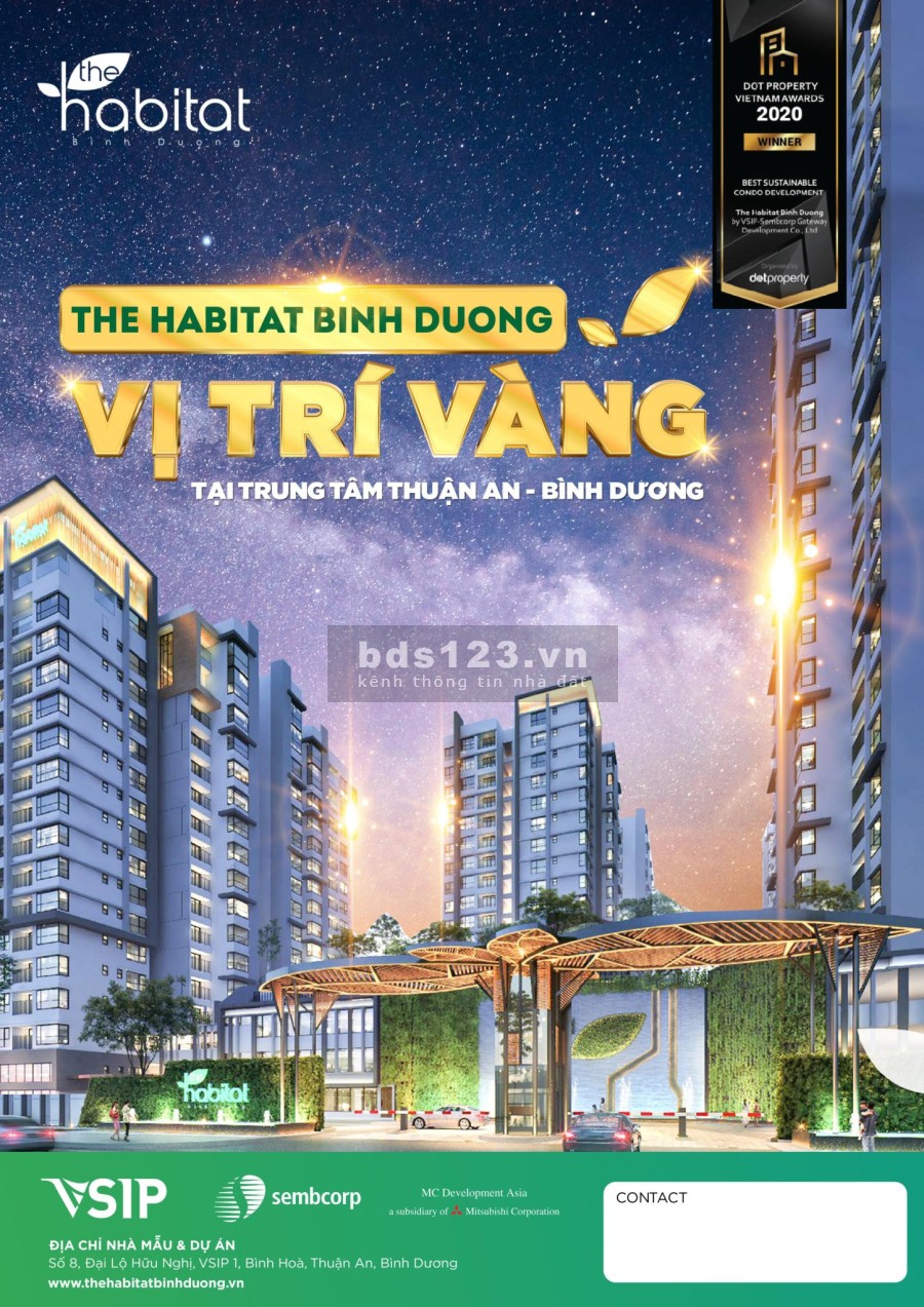 Chính thức nhận mở Booking căn hộ The Habitat BÌnh Dương giai đoạn 3 giá 2.5 tỷ