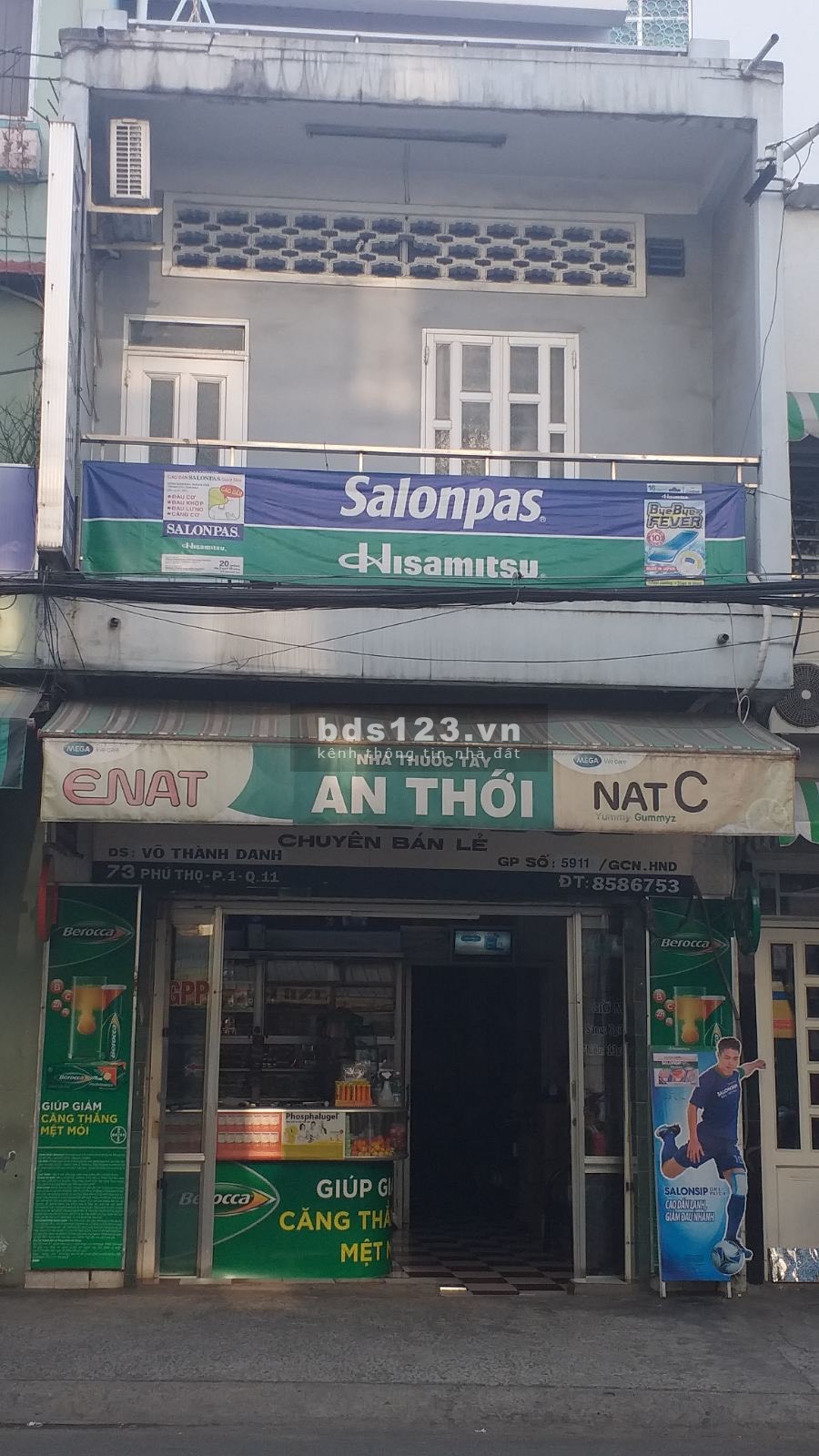 Cho thuê nhà mặt tiền nguyên căn đường Phú Thọ, quận 11, TP.HCM. 1T2L giá 35tr/tháng